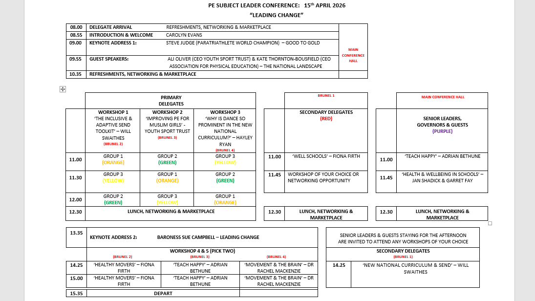 conference programme